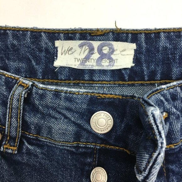 Free People Emmy Split Hem Bootcut Jeans Button Fly High Rise Frayed Hems 28 - Picture 5 of 12